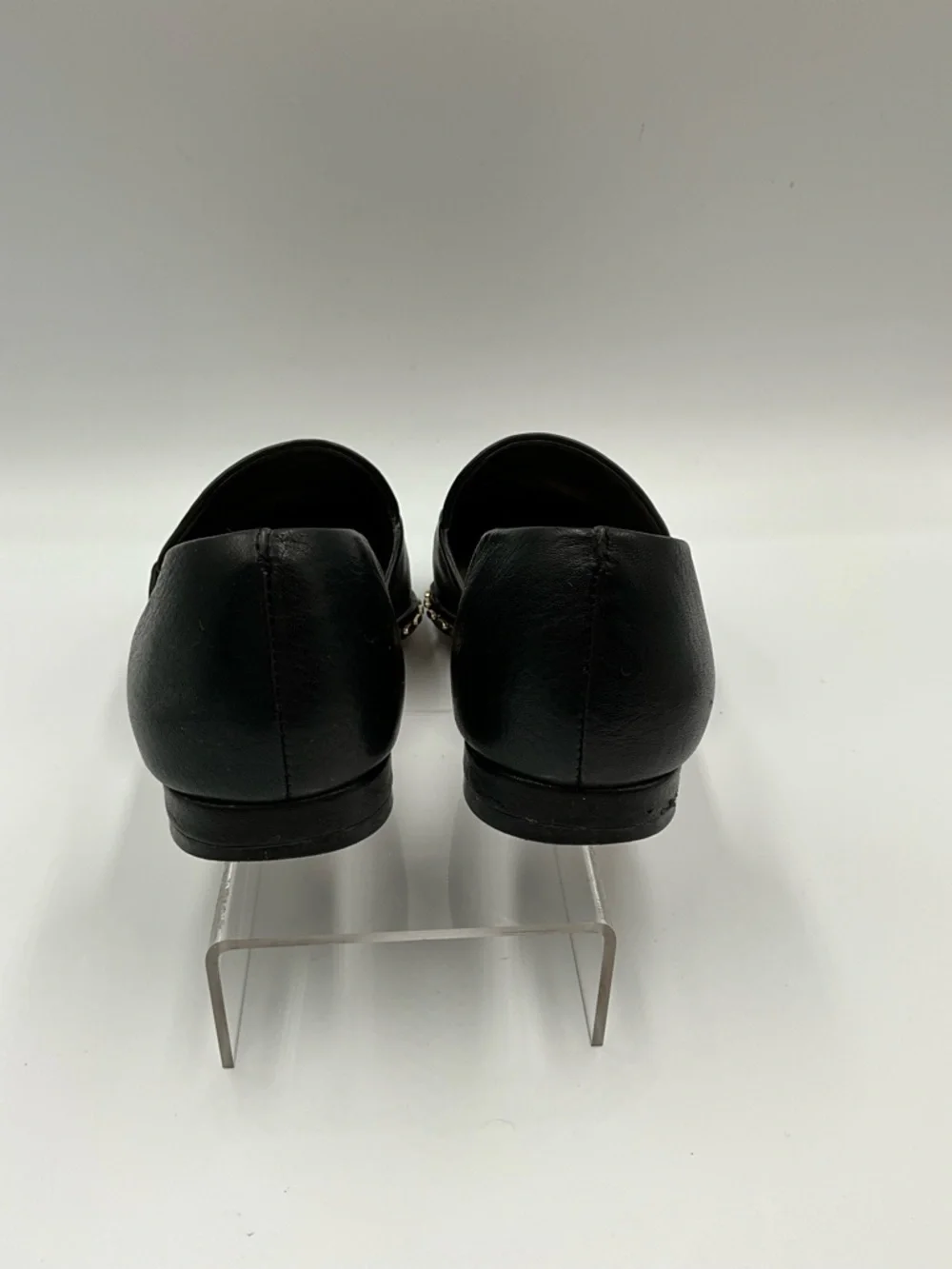 Vince Camuto Loafers Size 5 Black Leather D'Orsay Loafers with Gold Stud Trim